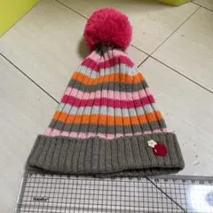 ファミリア　ニット帽　ピンク