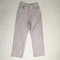 【即購入OK】【Lサイズ】ベージュピンクデニムパンツ ストレートパンツ ジーンズ