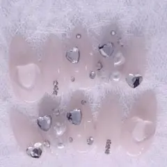 量産型 フレンチガーリー ワンホン 韓国 y2k バレリーナ ネイルチップ