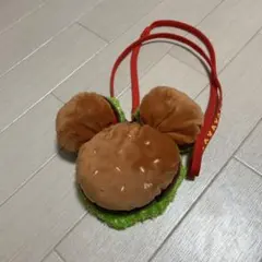 ハンバーガー型ミッキー耳ポーチパスケース
