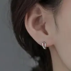 雫 サークル 小ぶり シンプル モチーフ ミニ ピアス シルバー キャッチレス