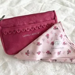 LAURA ASHLEY ピンクポーチ ハンカチ セットのサムネイル
