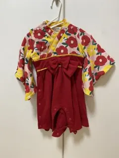 花柄袴風ロンパース