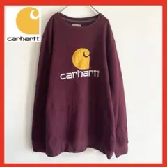 【美品/希少】　カーハート　スウェット　デカロゴ　ビッグロゴ　えんじ　L 刺繍