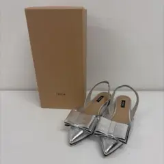 【未使用】OHGA シルバー ミュール 22 1/2 オーガ パンプス