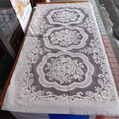 汕頭 スワトウレース テーブルランナー 刺繍 花柄 ヴィンテージ