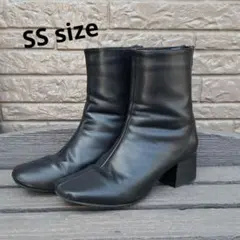 お値下！ レディース ブーツ ブラック レザー ヒール 5cm SS