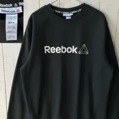 Q*o様 古着　リーボック　フロントロゴ　プリント　裏起毛　スウェット 黒