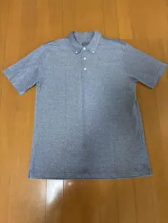 着用1回☆無印良品 ボタンダウン ポロシャツ ネイビー 涼感UVカットのサムネイル