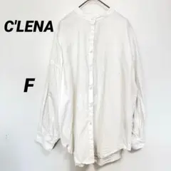 C`LENA クレナ バンドカラー シャツ ブラウス【F】白 ホワイト