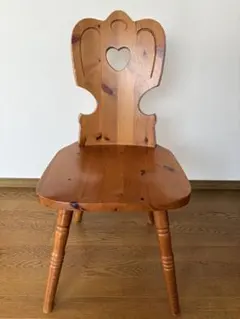 カントリー家具♡ハートくり抜き 木製ダイニングチェア 2脚セット
