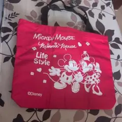 Disney ミッキー ミニー トートバッグ 赤