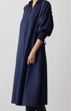 OWL SPACE ネイビー ストライプシャツワンピース