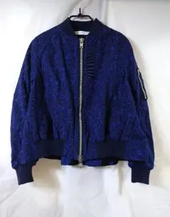 L*!様 sacai luck レース　Aライン　ブルゾン　ボンバー ネイビーのサムネイル