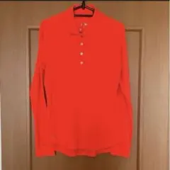 adidas 長袖ポロシャツ赤 長袖ポロシャツ S
