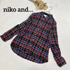 【ニコアンド】チェックシャツ M相当 カジュアル 秋冬 羽織 長袖