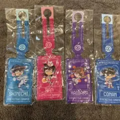 新一 蘭 灰原 コナン ストラップ 4個セット　くら寿司