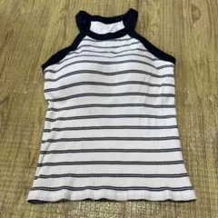 UNIQLO ホルターネックブラタンクトップ ホワイト ネイビー ボーダー