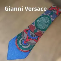 ♥希少♥ Gianni Versace ネクタイ ブルー 幾何学模様