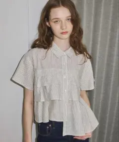 idem asymmetry frill short sleeve shirtのサムネイル