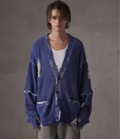 新品【GRANCY】 グランシー ディストラクションデザインビッグカーディガン GRANCY】 グランシー ディストラクションデザインビッグカーディガン