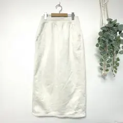 GU ジーユー ヘビーウェイトスウェットナロースカート ナチュラル M ホワイト
