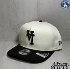 【人気No.1・海外限定】 ドジャース 9FORTY 逆ロゴ ホワイト 黒