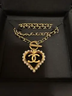 最終値下　CHANEL シャネル　ハート　パール　ゴールドチェーン　ネックレスのサムネイル