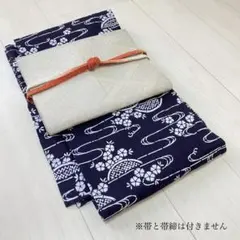 美品 綿絽 反物 無形文化財 正藍本染 青 白 単色 流水柄 あやめ 菖蒲