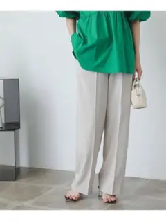 センスオブプレイス アーバンリサーチ リネンライク ハイウエスト ワイドパンツ