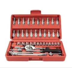ソケットレンチセット 46点 工具セット ラチェットレンチ DIY 整備 修理用