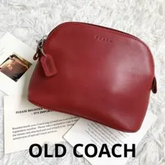 未使用 vintage coach old red 赤 コスメポーチ