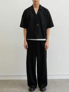 SUNSEA ワイドスラックス　N.M OXFORD ROYAL ブラック 3のサムネイル