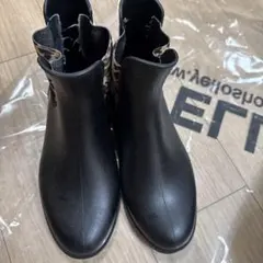 ブラック レインブーツ