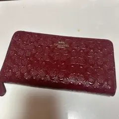 COACH 長財布 クロコ型押し ボルドー - メルカリ