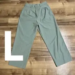 タックワイドパンツ　ミントグリーン　Lサイズ