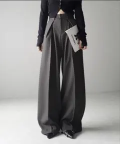 me+em select ダブルタックヘビーワイドスラックスパンツ　XS