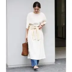 【洗える】IENA イエナ ワッシャーワンピース ホワイト 38