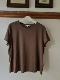 H&M 新品　オーガニックコットンTシャツ ブラウン Mのサムネイル