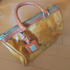 プリマクラッセ 地図柄 レザー ハンドバッグ 中型