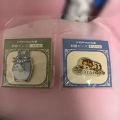 ジブリパークとジブリ展　となりのトトロ　ネコバス　刺繍ピンズ　トトロ　ジブリ