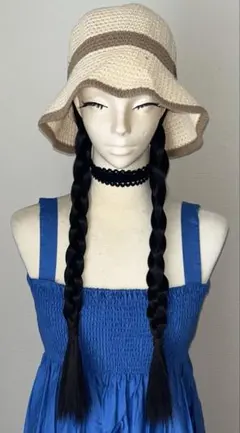 【新品・未使用】ウィッグ付き帽子