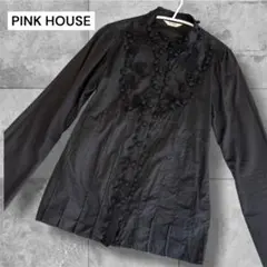 ピンクハウス 長袖 ブラウス シャツ ニットモチーフ付き 羽織り