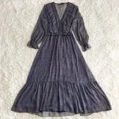 【良品】ザラ　マキシ丈ワンピース　フリル　ペイズリー柄　フレア　ロング丈　S