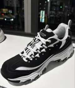 SKECHERS D'LITES スニーカー 26cm ブラック/ホワイト