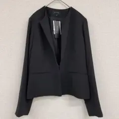 【新品同様】ketty ケティー　ノーカラージャケット　ポリエステル　黒　L