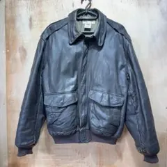 80s L.L.Bean USA製 レザージャケット A-2 ブラック