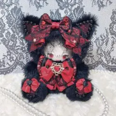 ♡10cmサイズ ぬい服♡ブラック♡おすわり♡ねこちゃん♡