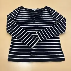 ナチュラルビューティーベーシック ボーダー　薄手ニット 春服