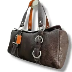 美品 COACH チェルシー サッチェル ハンドバッグ ターンロック ブラウン